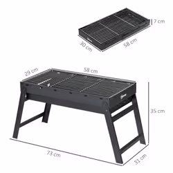 Outsunny Portable Charcoal Grill with Pull-Out Charcoal Basin - Additional view 8