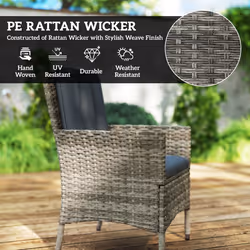 Outsunny 6 Seater Rattan Outdoor Dining Set with Cushions, Light Grey