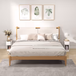 HOMCOM Bedside Tables Set of 2, Nightstands for Bedroom, Living Room, White - Additional view 7