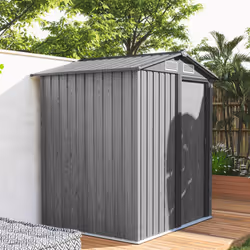 Outsunny 5ft x 4.3ft Outdoor Metal Storage Shed with Sliding Door Sloped Roof - Additional view 6