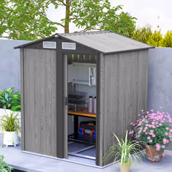 Outsunny 5ft x 4.3ft Outdoor Metal Storage Shed with Sliding Door Sloped Roof - Additional view 8