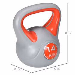 SPORTNOW 14kg Kettle Bell with Handle for Home Gym, Red and Grey
