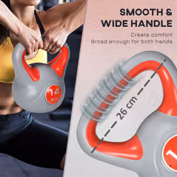 SPORTNOW 14kg Kettle Bell with Handle for Home Gym, Red and Grey