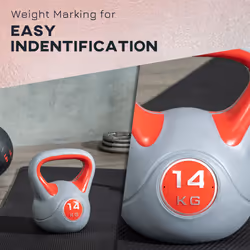 SPORTNOW 14kg Kettle Bell with Handle for Home Gym, Red and Grey - Additional view 4