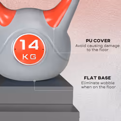 SPORTNOW 14kg Kettle Bell with Handle for Home Gym, Red and Grey - Additional view 5