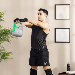 SPORTNOW 16kg Kettle Bell with Handle for Home Gym, Green and Grey - Additional view 6