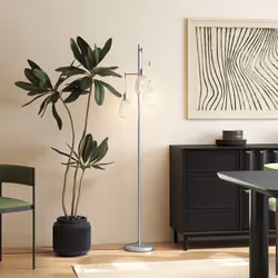 HOMCOM Industrial 3-Light Floor Lamp Dimmable Standing Lamp, Silver Tone - Additional view 6