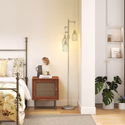 HOMCOM Industrial 3-Light Floor Lamp Dimmable Standing Lamp, Silver Tone - Additional view 7