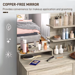 HOMCOM Dressing Table with Mirror and Stool, Makeup Desk for Bedroom - Additional view 4