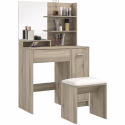 HOMCOM Dressing Table with Mirror and Stool, Makeup Desk for Bedroom - Additional view 8