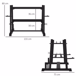 SPORTNOW 3-Tier Dumbbell Rack for Dumbbells, Kettlebells&Plates (Rack Only)