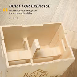 HOMCOM 3-in-1 Wooden Plyo Box for Home Gym, Workout Training, Natural - Additional view 5