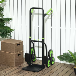 DURHAND Climbing Stairs Trolley Hand Trucks 6-Wheels Foldable Load Cart Steel