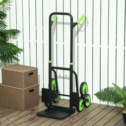 DURHAND Climbing Stairs Trolley Hand Trucks 6-Wheels Foldable Load Cart Steel