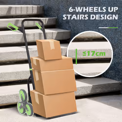 DURHAND Climbing Stairs Trolley Hand Trucks 6-Wheels Foldable Load Cart Steel - Additional view 4