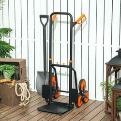 DURHAND Climbing Stairs Trolley Hand Trucks 6-Wheels Foldable Load Cart Steel