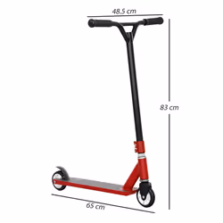 HOMCOM Stunt Scooter Entry Level Tricks Scooter for 14+ Beginners - Red