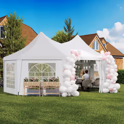 Outsunny 6.8 x 5m Garden Octagonal Gazebo Party Wedding Tent Heavy Duty Marquee