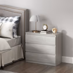 HOMCOM Chest of Drawers, 3 Drawer Storage Cabinet Unit for Bedroom, Grey - Additional view 6