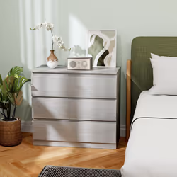HOMCOM Chest of Drawers, 3 Drawer Storage Cabinet Unit for Bedroom, Grey - Additional view 7