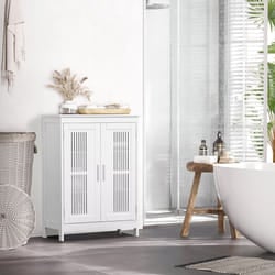 kleankin Modern Bathroom Cabinet, Freestanding Floor Cabinet with Storage, White