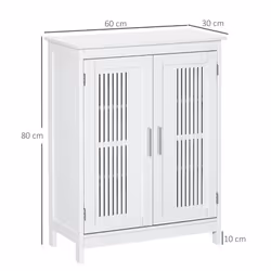 kleankin Modern Bathroom Cabinet, Freestanding Floor Cabinet with Storage, White