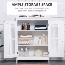 kleankin Modern Bathroom Cabinet, Freestanding Floor Cabinet with Storage, White
