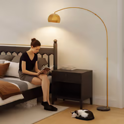 HOMCOM Arc Floor Lamp for Living Room, Free Standing Tall Lamp, Gold Tone - Additional view 8