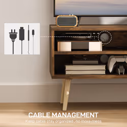 HOMCOM TV Unit Cabinet for TVs up to 55 Inches with Cupboard Shelves - Brown