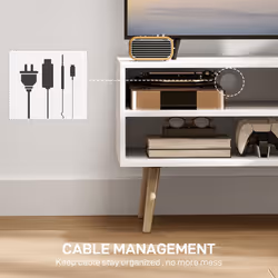 HOMCOM TV Unit Cabinet for TVs up to 55 Inches with Cupboard Shelves - White