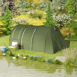 Outsunny 5-6 Man Family Tent Camping Tent with 2 Room and Carry Bag, Green - Additional view 8
