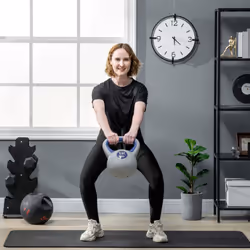 SPORTNOW 12kg Kettle Bell with Handle for Home Gym, Dark Blue and Grey