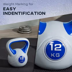 SPORTNOW 12kg Kettle Bell with Handle for Home Gym, Dark Blue and Grey - Additional view 4