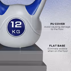 SPORTNOW 12kg Kettle Bell with Handle for Home Gym, Dark Blue and Grey - Additional view 5
