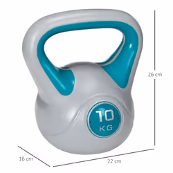 SPORTNOW 10kg Kettle Bell with Handle for Home Gym, Light Blue and Grey - Additional view 2