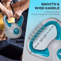 SPORTNOW 10kg Kettle Bell with Handle for Home Gym, Light Blue and Grey - Additional view 3