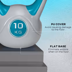 SPORTNOW 10kg Kettle Bell with Handle for Home Gym, Light Blue and Grey - Additional view 5