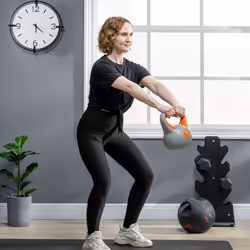 SPORTNOW 8kg Kettle Bell with Handle for Home Gym, Orange and Grey - Additional view 6