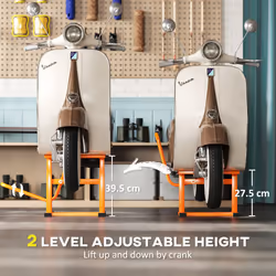 DURHAND 150KG Steel Motorbike Manual Jack Lift Rubber Platform Crank Lift