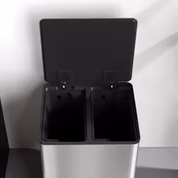 HOMCOM 2 x 30L Double Kitchen Bin, Pedal Bin with Soft-Close Lid, Silver - Additional view 8