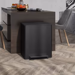 HOMCOM 2 x 25L Double Kitchen Bin, Pedal Bin with Soft-Close Lid, Black