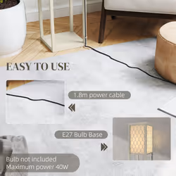 HOMCOM Modern Floor Lamp Light with 3 Shelves Fabric Lampshade Oak - Additional view 6