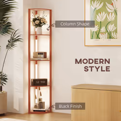 HOMCOM Corner Floor Lamp with Dimmable Warm White LED Light, for Living Room