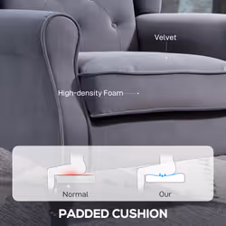 HOMCOM Accent Armchair Home Furniture Retro Tufted Club Fabric Charcoal Grey - Additional view 7