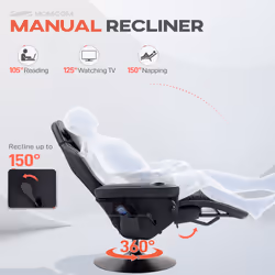 HOMCOM Massage Recliner Chair with Remote, PU Leather Recliner Armchair Grey - Additional view 7