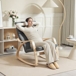 HOMCOM Comfortable Relax Rocking Chair with High Back, Grey