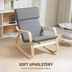 HOMCOM Comfortable Relax Rocking Chair with High Back, Grey - Additional view 4