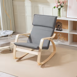 HOMCOM Comfortable Relax Rocking Chair with High Back, Grey - Additional view 7
