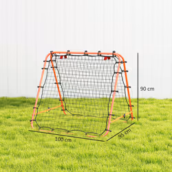 HOMCOM Rebounder Net Football Target Goal with Adjustable Angles, Orange