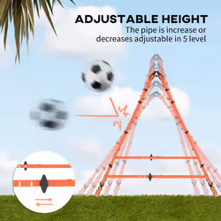 HOMCOM Rebounder Net Football Target Goal with Adjustable Angles, Orange